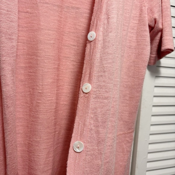 J Jill Blush Pink Short Sleeve Linen Blend Lightweight Knit Cardigan Size XSP - Picture 4 of 6
